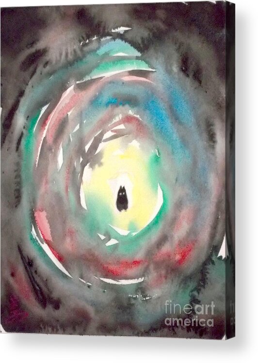 Cat Acrylic Print featuring the painting A Cat Went To Beyond by Yoshiko Mishina