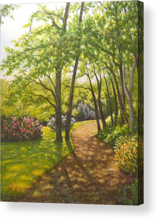 Path Acrylic Print featuring the painting Along the Path by Joe Bergholm