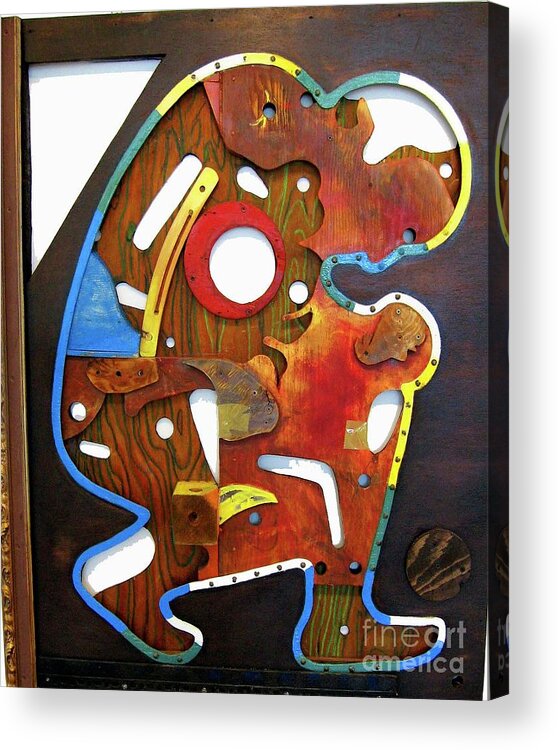 Assemblage Acrylic Print featuring the mixed media Assemblage Painting A by Bill Thomson