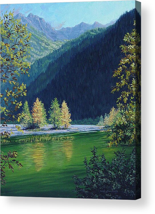 Landscape Acrylic Print featuring the painting Autumn Knik River by Kurt Jacobson