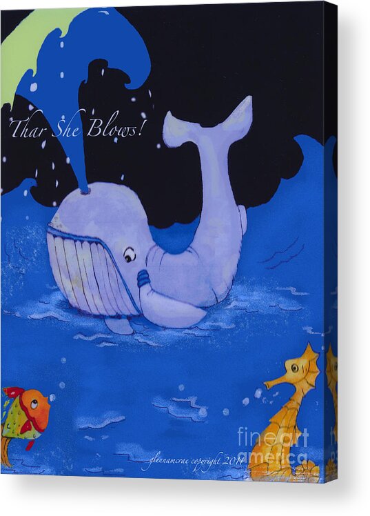 Baby Whale Acrylic Print featuring the painting Baby Whale by Glenna McRae