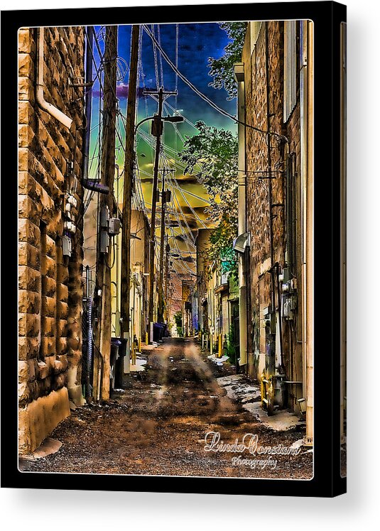 Alley Acrylic Print featuring the photograph Back Alley by Linda Constant