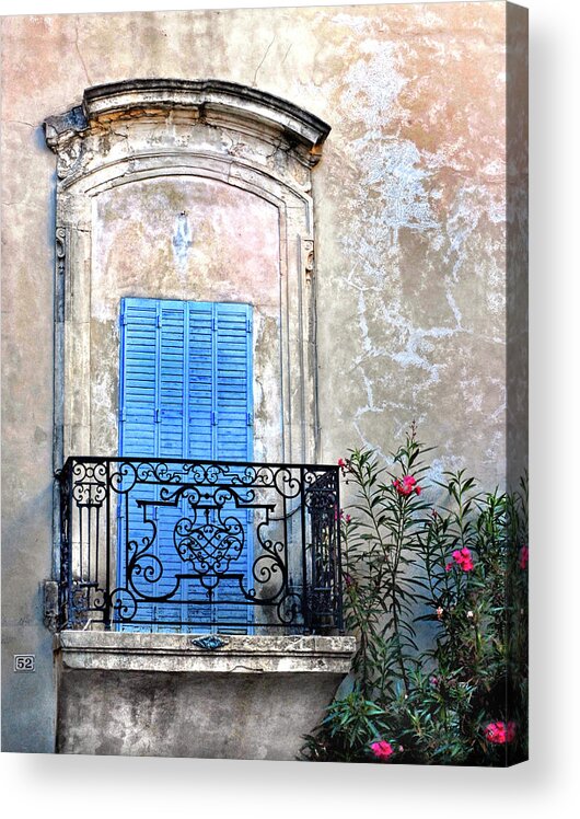 Balcony Acrylic Print featuring the photograph Balcony Provence France by Dave Mills