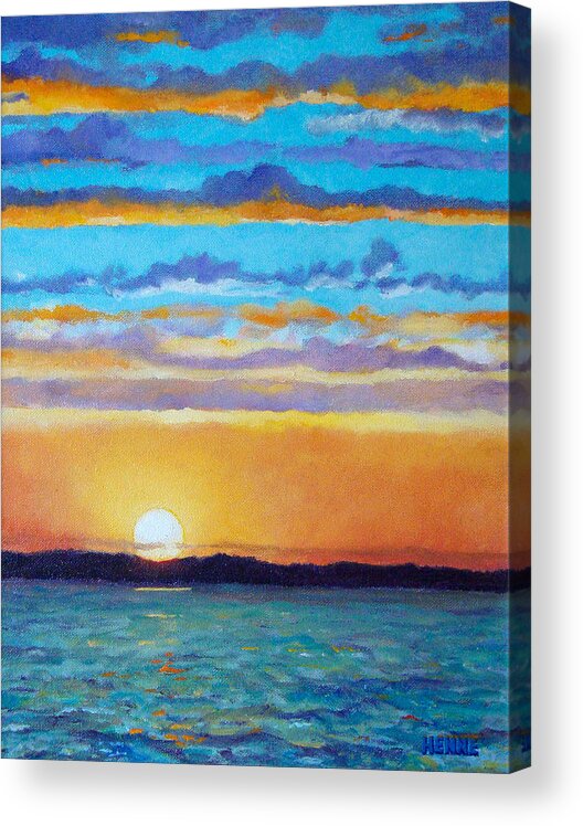 Sunset Acrylic Print featuring the painting Bay Sunset by Robert Henne