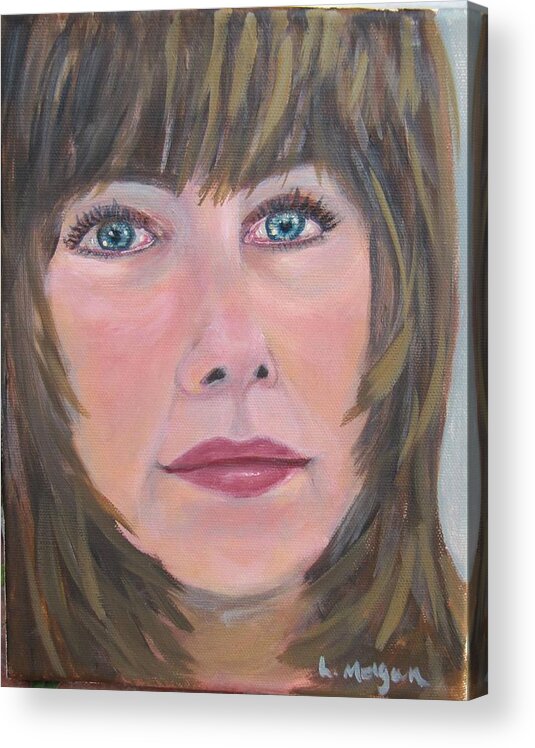 Portrait Acrylic Print featuring the painting Blue Eyes by Laurie Morgan