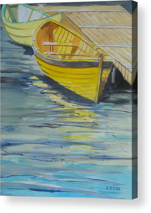 Seascape Acrylic Print featuring the painting Bright Reflections by Anthony Ross