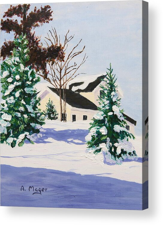 Painting Acrylic Print featuring the painting Bright Silent Morning by Alan Mager