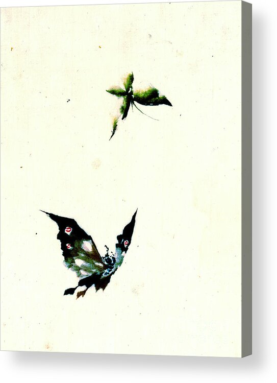 Butterfly And Moth 1840 Acrylic Print featuring the photograph Butterfly and Moth 1840 by Padre Art