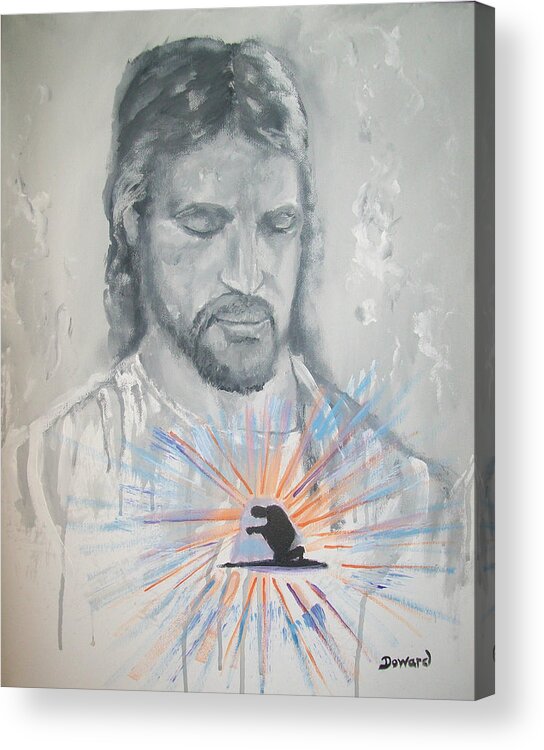 Art Acrylic Print featuring the painting Cast Your Care on Him by Raymond Doward