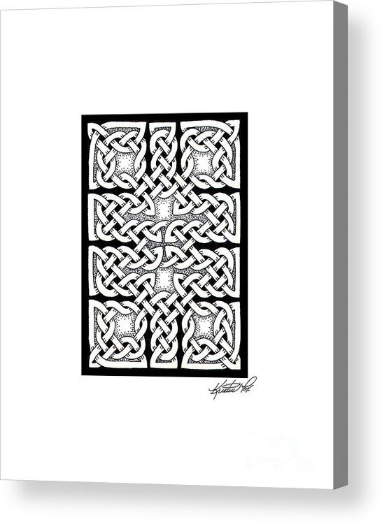 Artoffoxvox Acrylic Print featuring the drawing Celtic Knotwork Ten Rooms by Kristen Fox