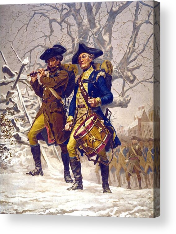 History Acrylic Print featuring the photograph Continental Army Color Guard, Playing by Everett