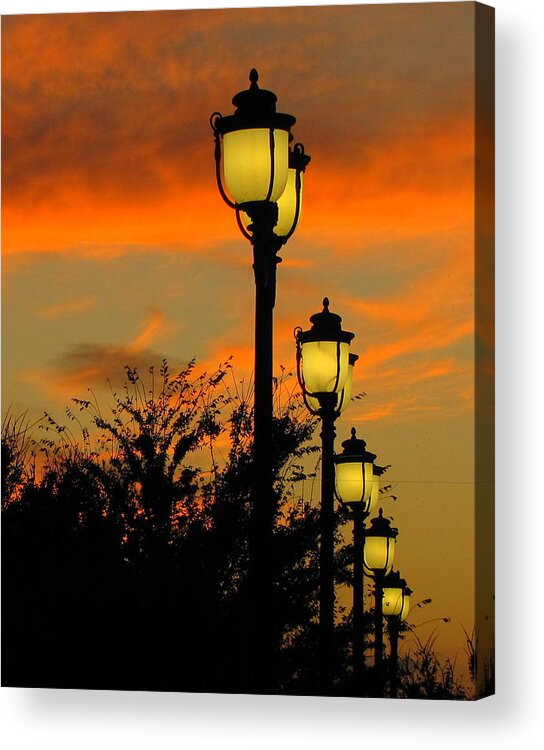Streetlamp Acrylic Print featuring the photograph Cranes Roost Lights by RobLew Photography