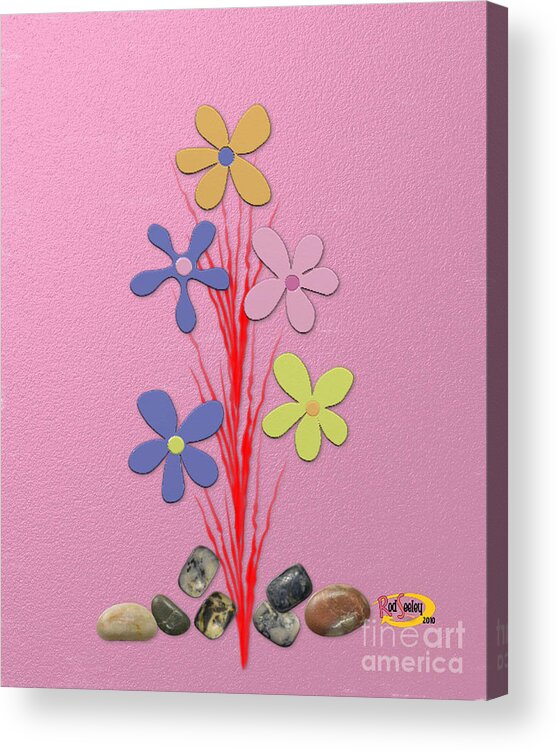 Digital Painting Acrylic Print featuring the digital art Creative Flower by Rod Seeley