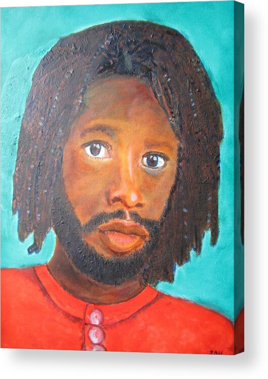 Singer Acrylic Print featuring the painting David Rudder by Jennylynd James