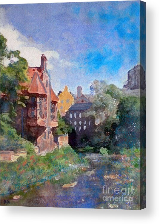  River Acrylic Print featuring the painting Dean Village EDINBURGH by Richard James Digance