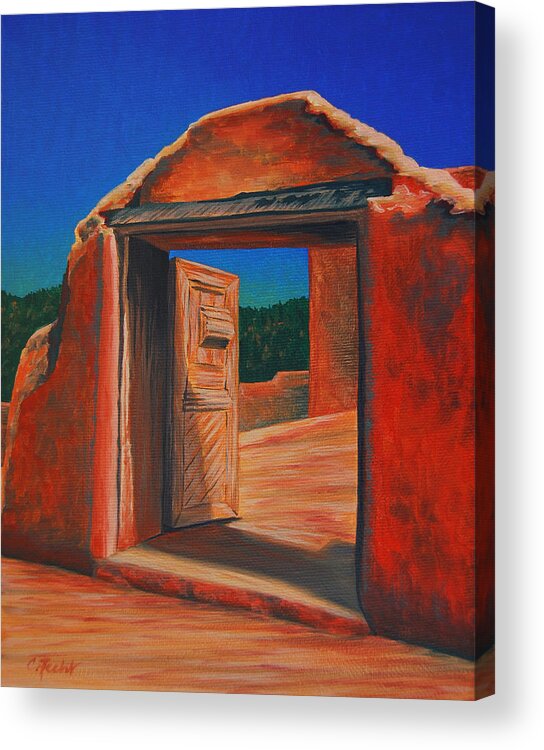 Southwest Acrylic Print featuring the painting Doorway To Las Trampas by Cheryl Fecht
