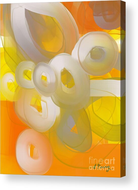 Abstract Circles Acrylic Print featuring the digital art Fleeting by D Perry