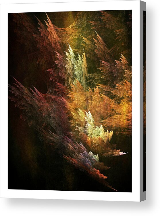 Fractal Acrylic Print featuring the digital art Fractal Forest by Bonnie Bruno