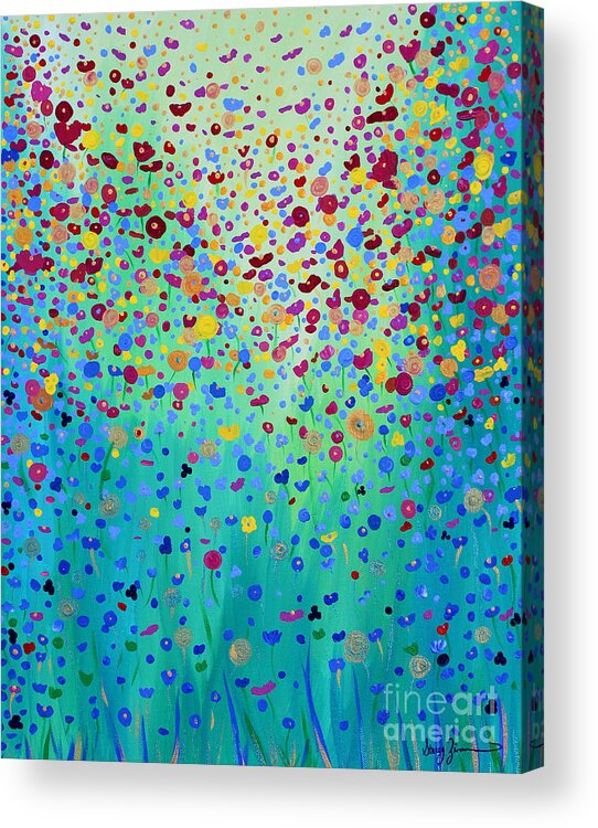 Garden Acrylic Print featuring the painting Garden Symphony by Stacey Zimmerman