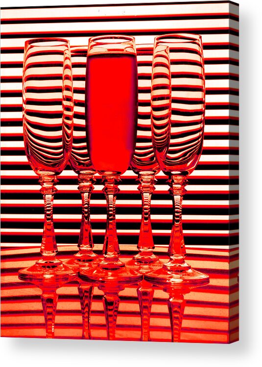 Red Acrylic Print featuring the photograph Glasses by Jim Painter