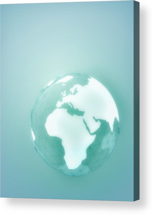 Vertical Acrylic Print featuring the digital art Globe Of Africa Europe And The Middle East by Jason Reed
