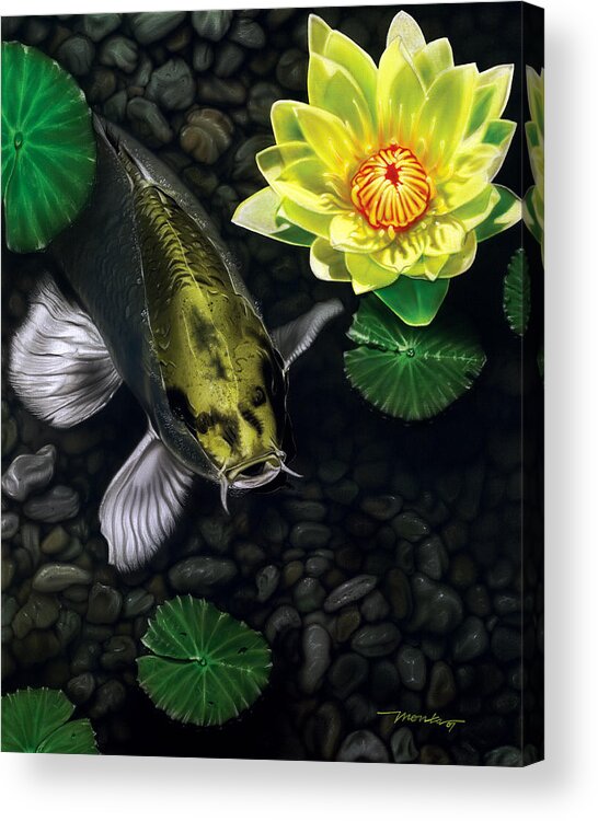 Koi Acrylic Print featuring the painting Gold Rush by Dan Menta