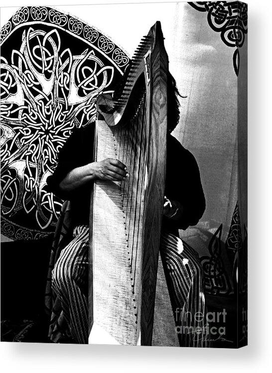 Music Acrylic Print featuring the photograph Harp Player by Danuta Bennett