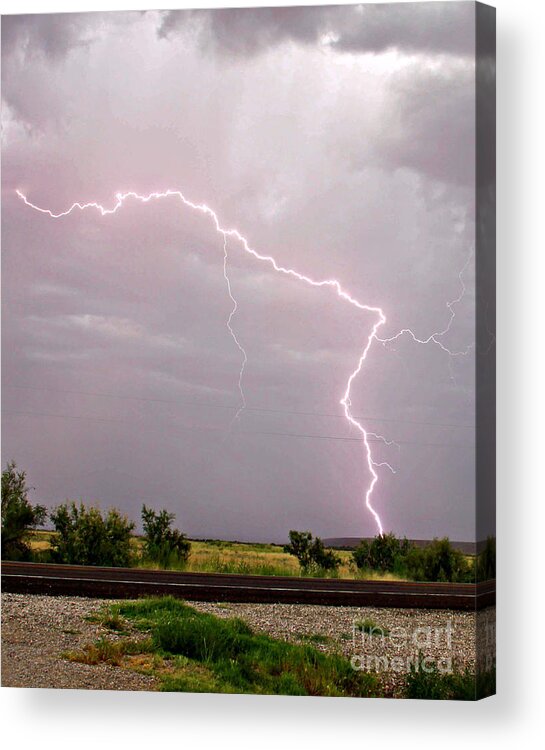 Lightning Acrylic Print featuring the photograph Highway 380 Strike by Shawn Naranjo
