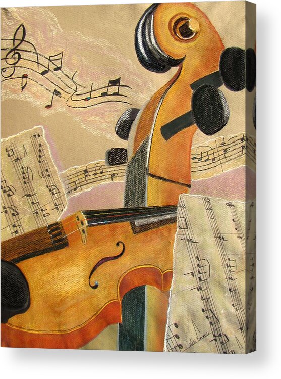 Music Acrylic Print featuring the painting I Can Hear Music by Vicki Brevell