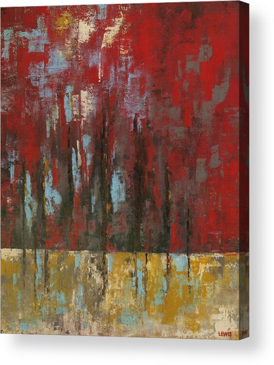 Red Acrylic Print featuring the painting Immerse by Ellen Lewis