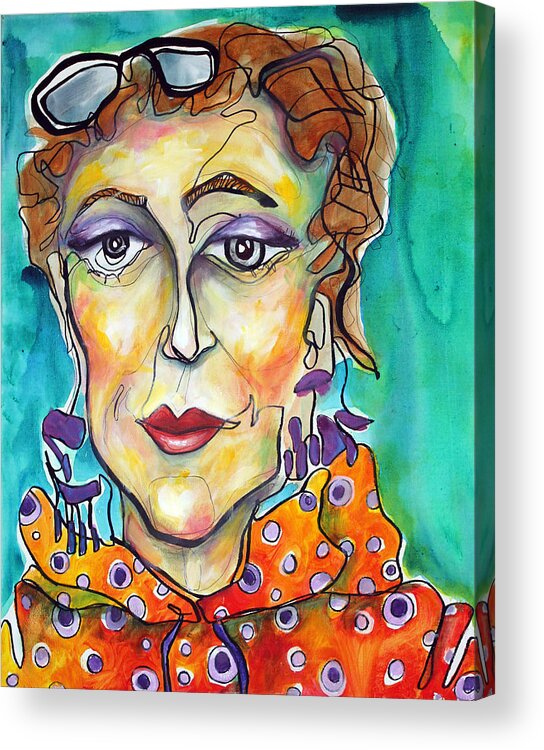 Portrait Acrylic Print featuring the painting Infinity by Darcy Lee Saxton