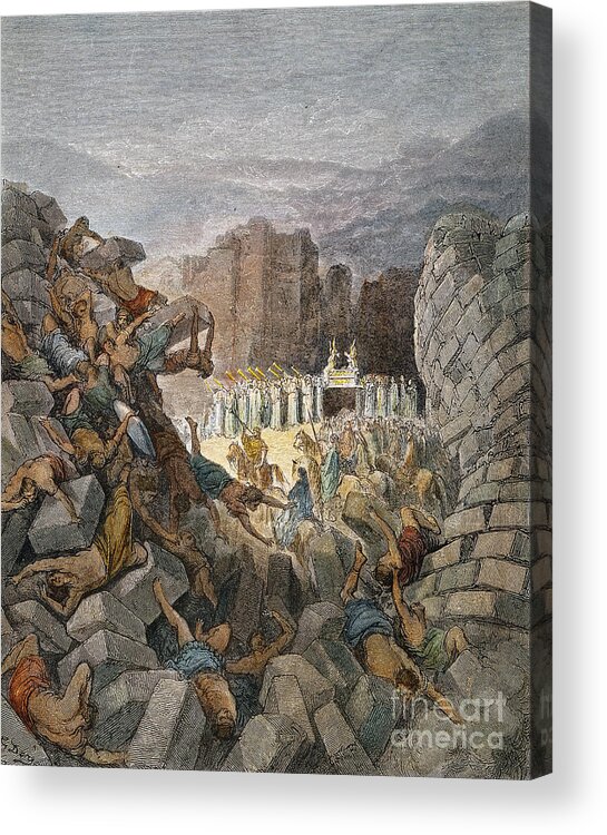 Battle Acrylic Print featuring the drawing Jericho by Gustave Dore