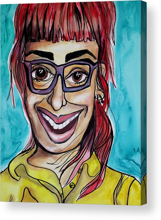 Portrait Acrylic Print featuring the painting Joana by Darcy Lee Saxton