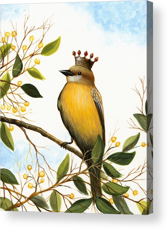 Bird Acrylic Print featuring the painting King of the Forest by Amy Giacomelli