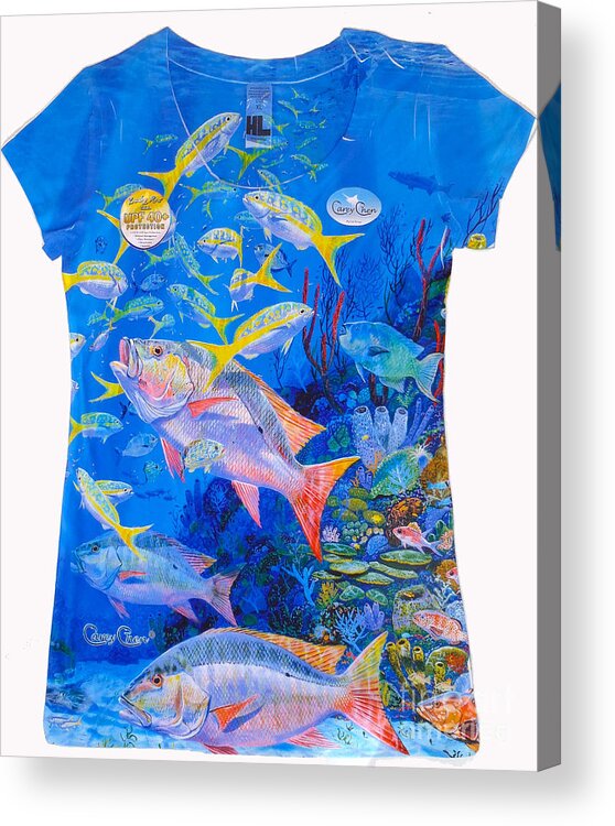 Carey Chen Acrylic Print featuring the digital art Ladies mutton snapper shirt by Carey Chen