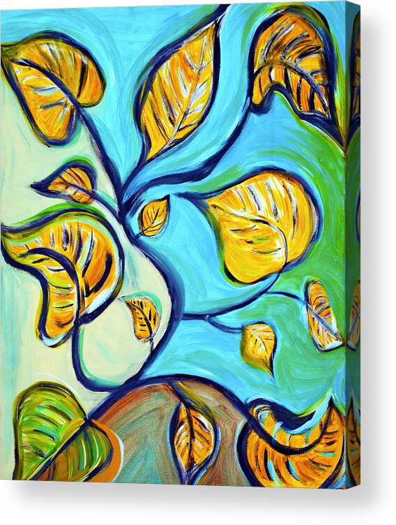 Marketing Acrylic Print featuring the mixed media Leaves of Hope by Artista Elisabet