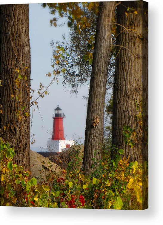 Landscapes Photograph Acrylic Print featuring the photograph Lighthouse Mist by Ms Judi