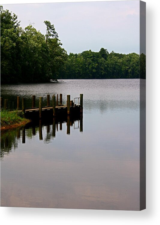 Fish Acrylic Print featuring the photograph Little Fishing Pier by Karen Harrison Brown