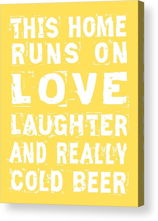 Love Acrylic Print featuring the digital art Love and Cold Beer Poster by Jaime Friedman