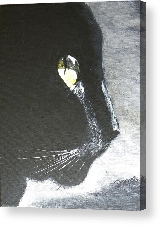 Cat Acrylic Print featuring the painting Midnight Prowler by Denise Hills