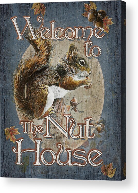 Wildlife Acrylic Print featuring the painting Nut House by JQ Licensing