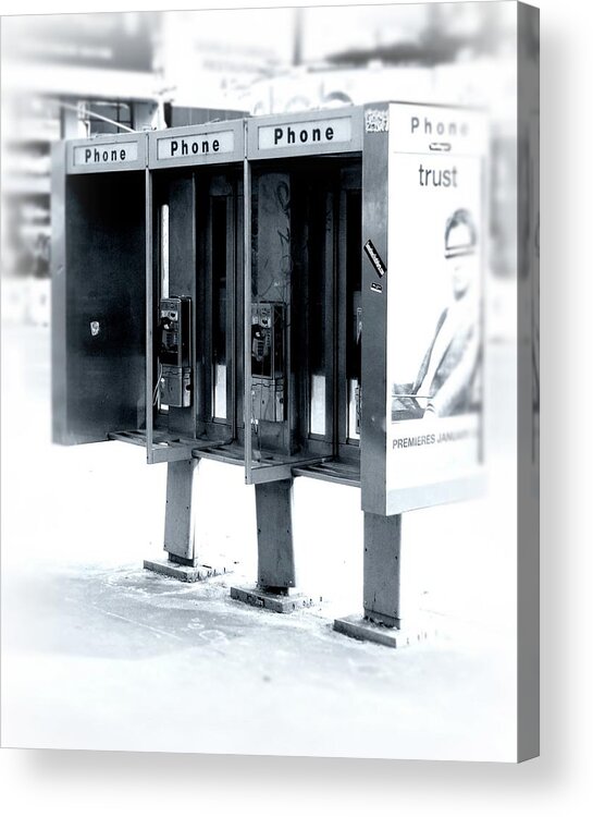 New York City Acrylic Print featuring the photograph Pay Phones - Still in NYC by Angie Tirado