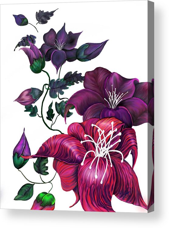 Flowers Acrylic Print featuring the digital art Perception by Yolanda Raker