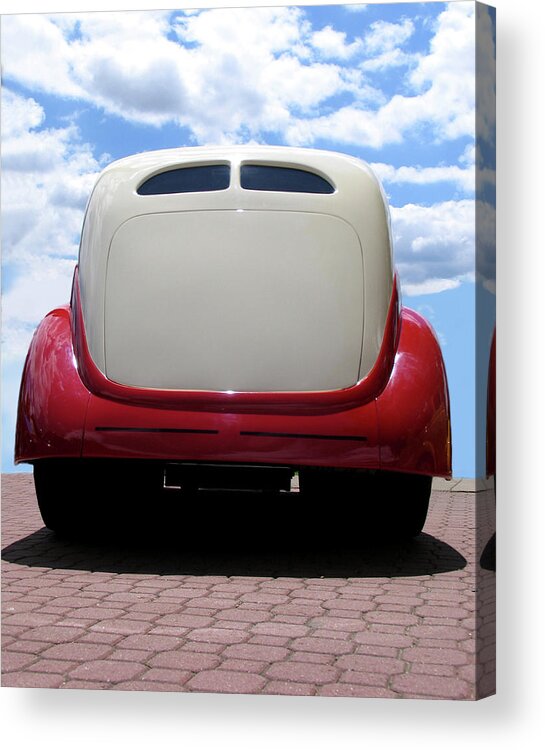 Red Acrylic Print featuring the photograph Red and white rear by Tom Tripp