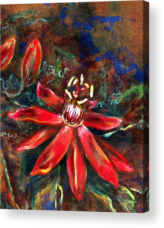 Floral Acrylic Print featuring the painting Red Passion by Ashley Kujan