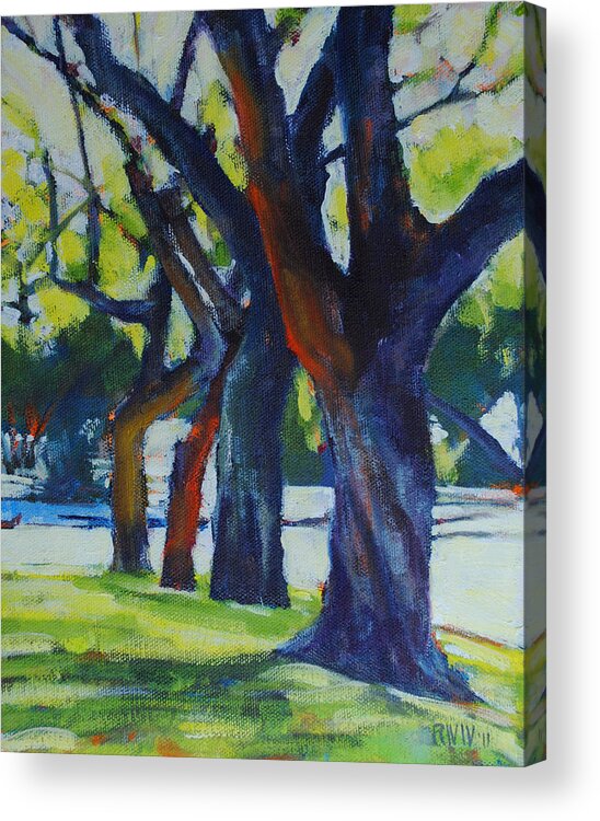 Occidental College Acrylic Print featuring the painting Red Tree by Richard Willson