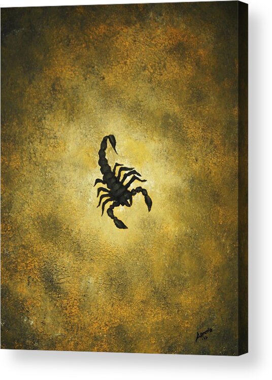 Scorpion Acrylic Print featuring the painting Scorpion by Edwin Alverio