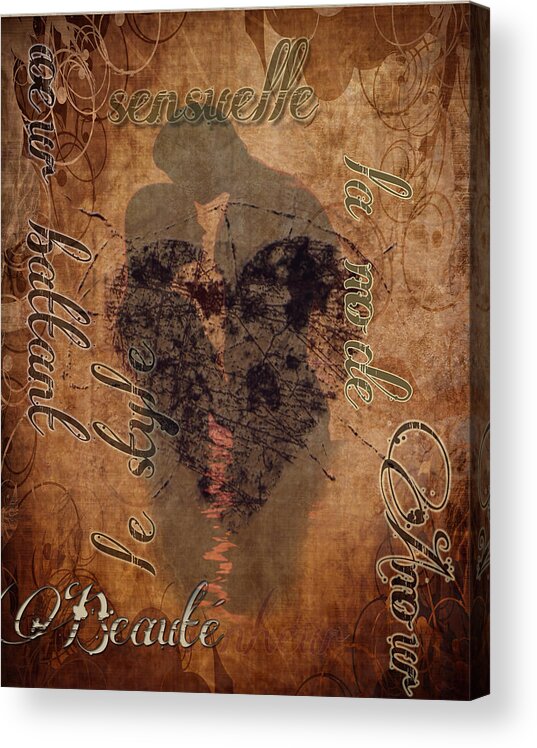 Soulful Acrylic Print featuring the digital art Soulful Embrace of Love by Greg Sharpe