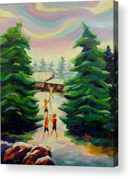 Summer Time Acrylic Print featuring the painting Summer at the Cottage by Naomi Gerrard