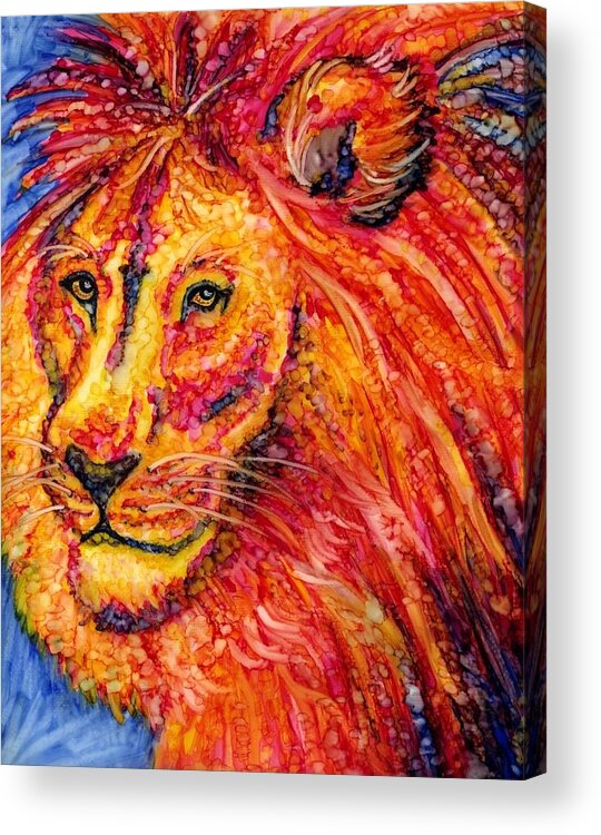 Animal Acrylic Print featuring the mixed media Summer Lion by Suzan Sommers